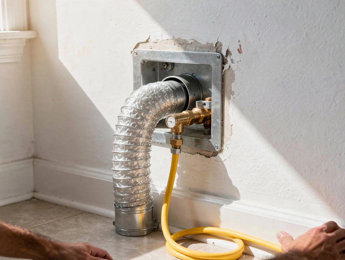 Richland Dryer Vent Cleaning certified technician performing specialized gas dryer vent cleaning in Richland
